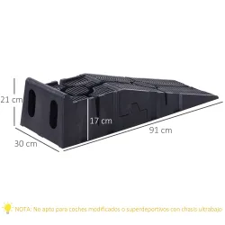 Juego de 2 Rampas Portátiles de Plástico Carga 3 Toneladas para Coches Estándares Furgonetas Pequeñas 91x30x21 c... - Ogal.Es