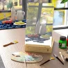Caballete de Mesa de Madera Caja de Caballete Plegable con Compartimentos y Altura Ajustable 27x41,5x74,5 cm Nat... - Ogal.Es