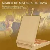 Caballete de Mesa de Madera Caja de Caballete Plegable con Compartimentos y Altura Ajustable 27x41,5x74,5 cm Nat... - Ogal.Es