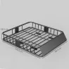 Cesta de Techo Universal para Vehículos de Acero Carga 90,7 kg con Deflector Barandillas 110,5x99,5x18,5 cm Negro - Ogal.Es