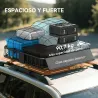Cesta de Techo Universal para Vehículos de Acero Carga 90,7 kg con Deflector Barandillas 110,5x99,5x18,5 cm Negro - Ogal.Es