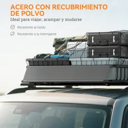 Cesta de Techo Universal para Vehículos de Acero Carga 90,7 kg con Deflector Barandillas 110,5x99,5x18,5 cm Negro - Ogal.Es
