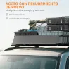 Cesta de Techo Universal para Vehículos de Acero Carga 90,7 kg con Deflector Barandillas 110,5x99,5x18,5 cm Negro - Ogal.Es