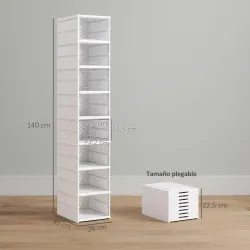 8 Cajas para Zapatos Apilables y Plegable con Puertas Transparentes hasta Talla 43 No Requiere Montaje Blanco - Ogal.Es
