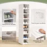 8 Cajas para Zapatos Apilables y Plegable con Puertas Transparentes hasta Talla 43 No Requiere Montaje Blanco - Ogal.Es