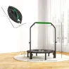 Cama Elástica Plegable Ø102 cm con Mango Ajustable Marco de Acero para Entrenamiento Piernas Cuerpo Negro y Verde - Ogal.Es