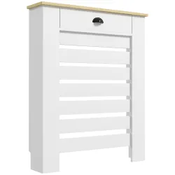 Cubre Radiadores de MDF con Cajón Cubierta para Salón Dormitorio Pasillo 78x19x95,5 cm Blanco - Ogal.Es