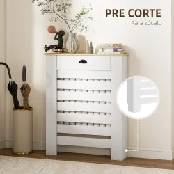 Cubre Radiadores de MDF con Cajón Cubierta para Salón Dormitorio Pasillo 78x19x95,5 cm Blanco - Ogal.Es