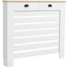 Cubre Radiadores de MDF con 2 Cajones Cubierta para Radiador para Salón Dormitorio Pasillo 111x19x95,5 cm Blanco - Ogal.Es
