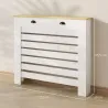 Cubre Radiadores de MDF con 2 Cajones Cubierta para Radiador para Salón Dormitorio Pasillo 111x19x95,5 cm Blanco - Ogal.Es