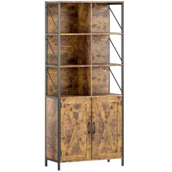 Estantería de Libros con 6 Compartimentos Abiertos y Estante Ajustable para Salón Oficina 75x34x172 cm Marrón Rú... - Ogal.Es