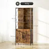 Estantería de Libros con 6 Compartimentos Abiertos y Estante Ajustable para Salón Oficina 75x34x172 cm Marrón Rú... - Ogal.Es