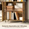Estantería de Libros con 6 Compartimentos Abiertos y Estante Ajustable para Salón Oficina 75x34x172 cm Marrón Rú... - Ogal.Es