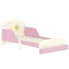 Cama infantil para Niños de +3 Años 70x140 cm de Madera con Almacenaje y Dibujos de Estrellas para Dormitorio Rosa - Ogal.Es