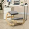 Silla Ergonómica de Rodillas Silla de Rodillas de Madera Taburete Ergonómico Cojín Acolchado 55x85x55 cm Gris - Ogal.Es
