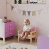 Sillón Infantil con Tejido Suave de Pana y Estructura de Madera Asiento y Respaldo Acolchado 46,5x44x45 cm Rosa - Ogal.Es