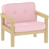 Sillón Infantil con Tejido Suave de Pana y Estructura de Madera Asiento y Respaldo Acolchado 46,5x44x45 cm Rosa - Ogal.Es
