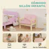 Sillón Infantil con Tejido Suave de Pana y Estructura de Madera Asiento y Respaldo Acolchado 46,5x44x45 cm Rosa - Ogal.Es