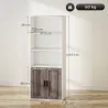 Estantería para Libros Estrecha Librería con Puertas Estantes Abiertos y Armario 60x30x149,5 cm Blanco y Marrón - Ogal.Es