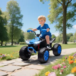 Quad Eléctrico para Niños de 3-8 Años 24V con 2 Motores Velocidad hasta 6,5 km/h Ruedas con Suspensión Azul - Ogal.Es