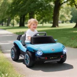 Coche Eléctrico para Niños de +3 Años Volkswagen E-Buggy 12V con Mando a Distancia 2,4 G Ruedas con Suspensión Azul - Ogal.Es