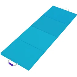 Colchoneta Gimnasia Plegable de 2 Pulgadas de Grosor con Asas de Transporte y Bolsa para Yoga Aeróbic Azul - Ogal.Es