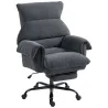 Silla de Escritorio con Reposapiés Respaldo Reclinable y Alto Asiento y Reposabrazos Anchos Acolchado Grueso Gri... - Ogal.Es