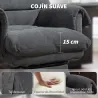 Silla de Escritorio con Reposapiés Respaldo Reclinable y Alto Asiento y Reposabrazos Anchos Acolchado Grueso Gri... - Ogal.Es