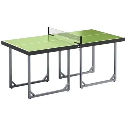 Mesa de Ping-Pong Plegable con Red y Marco de Acero Fácil de Transportar para Interior 182x91x76 cm Verde - Ogal.Es
