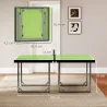 Mesa de Ping-Pong Plegable con Red y Marco de Acero Fácil de Transportar para Interior 182x91x76 cm Verde - Ogal.Es