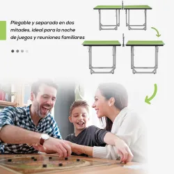 Mesa de Ping-Pong Plegable con Red y Marco de Acero Fácil de Transportar para Interior 182x91x76 cm Verde - Ogal.Es