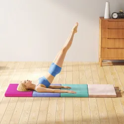 Colchoneta Gimnasia Plegable de 2 Pulgadas de Grosor con Asas de Transporte y Bolsa para Yoga Aeróbic Multicolor - Ogal.Es