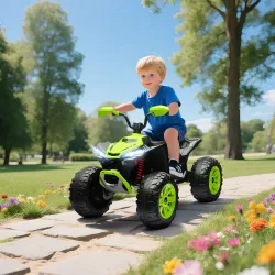 Quad Eléctrico para Niños de 3-8 Años 24V con 2 Motores Velocidad hasta 6,5 km/h Ruedas con Suspensión Verde - Ogal.Es
