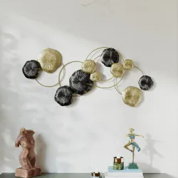 Decoración de Pared de Metal con Forma de Hoja de Loto Escultura de Pared para Decoración Hogar 84x35 cm Dorado ... - Ogal.Es