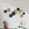 Decoración de Pared de Metal con Forma de Hoja de Loto Escultura de Pared para Decoración Hogar 84x35 cm Dorado ... - Ogal.Es