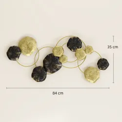 Decoración de Pared de Metal con Forma de Hoja de Loto Escultura de Pared para Decoración Hogar 84x35 cm Dorado ... - Ogal.Es