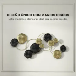 Decoración de Pared de Metal con Forma de Hoja de Loto Escultura de Pared para Decoración Hogar 84x35 cm Dorado ... - Ogal.Es