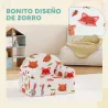 Sillón Infantil con Estampado de Zorros Sofá para Niños de 18-36 Meses con Funda Extraíble y Bolsillo 54x40x43 c... - Ogal.Es