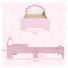 Cama Infantil 70x140 cm con Barrera Anticaídas y Somier Cabecero en Forma de Nube Rosa - Ogal.Es