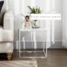 Juego de 2 Mesas Nido Mesas de Centro para Salón Cuadradas Material de Acero Grande 40 cm Pequeña 35 cm Blanco - Ogal.Es