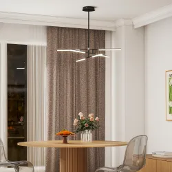 Lámpara de Techo LED Moderna Ø100x79 cm con Pantalla de Acrílico Ángulo de Luz Ajustable para Salón Dormitorio o... - Ogal.Es