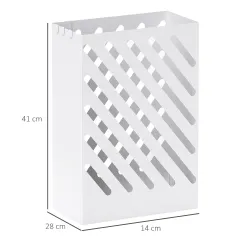 Paragüero de Acero Galvanizado Soporte de Paraguas Estrecho con Bandeja de Goteo Extraíble 4 Ganchos 28x14x41 cm... - Ogal.Es