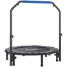 Cama Elástica Plegable Ø114 cm con Mango Ajustable Marco de Acero para Entrenamiento Piernas Cuerpo Azul y Negro - Ogal.Es