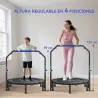 Cama Elástica Plegable Ø114 cm con Mango Ajustable Marco de Acero para Entrenamiento Piernas Cuerpo Azul y Negro - Ogal.Es
