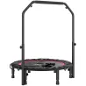 Cama Elástica Plegable Ø102 cm con Mango Ajustable Marco de Acero para Entrenamiento Piernas Cuerpo Rojo y Negro - Ogal.Es