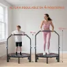 Cama Elástica Plegable Ø102 cm con Mango Ajustable Marco de Acero para Entrenamiento Piernas Cuerpo Rojo y Negro - Ogal.Es