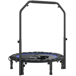 Cama Elástica Plegable Ø102 cm con Mango Ajustable Marco de Acero para Entrenamiento Piernas Cuerpo Azul y Negro - Ogal.Es