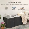 Bolsa de Almacenamiento para Cojines de Jardín Impermeable 720L Oxford Resistente con Asas 125x40x55cm Negro - Ogal.Es