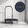 Cama Elástica Plegable Ø102 cm con Mango Ajustable Marco de Acero para Entrenamiento Piernas Cuerpo Azul y Negro - Ogal.Es