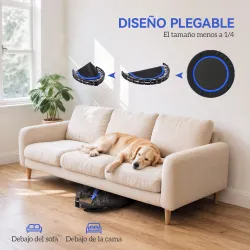 Cama Elástica Plegable Ø102 cm con Mango Ajustable Marco de Acero para Entrenamiento Piernas Cuerpo Azul y Negro - Ogal.Es